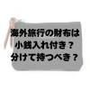 海外旅行の財布は小銭入れ付き？分けて持つべき？| おすすめの方法を紹介